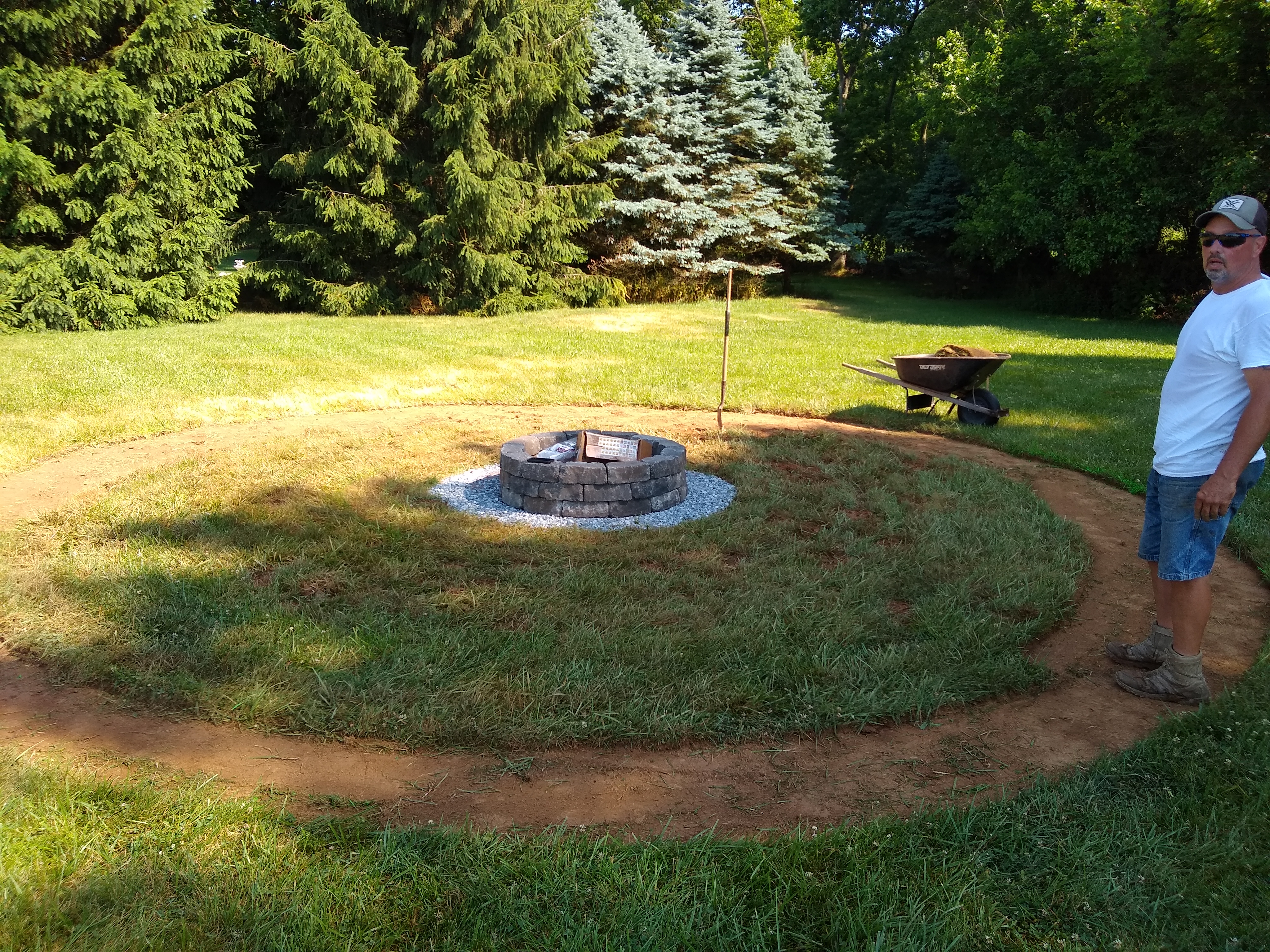 Fire pit pic: Started cutting sod