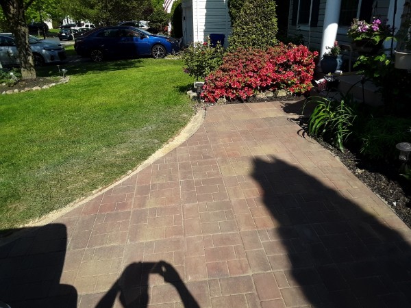 Front porch stone paver patio finished