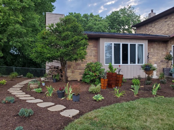 Landscaping pic: New plant beds, landscaping and garden path